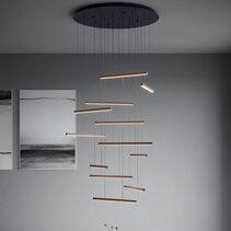 Lindoza 12 Light Dimmable LED Pendant Black / Warm White - 390351