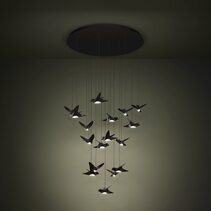 Paratebueno 17 Light Dimmable LED Pendant Black / Warm White - 390352