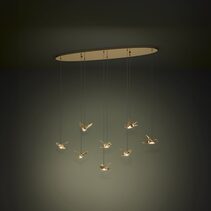 Paratebueno 2 8 Light Dimmable LED Pendant Brass / Warm White - 390397