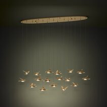 Paratebueno 2 17 Light Dimmable LED Pendant Brass / Warm White - 390399