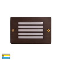 Ardam 3W 12V DC LED Dimmable Solid Brass Wall Or Step Light Antique Brass / Tri-Colour - HV3295T-AB-12V