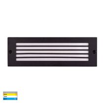 Ardam 6W 12V DC LED Dimmable Aluminium Wall Or Step Light Black / Tri-Colour - HV3296T-BLK-12V
