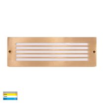 Ardam 6W 12V DC LED Dimmable Solid Brass Wall Or Step Light Brass / Tri-Colour - HV3296T-BR-12V