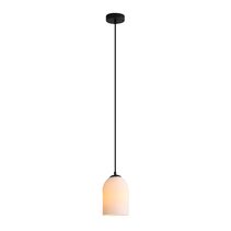 Arley Ribbed Glass Pendant Black - OL63859BK