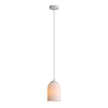Arley Ribbed Glass Pendant White - OL63859WH
