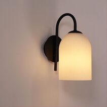Arley Opal Matt Wall Light Black - OL69551BK