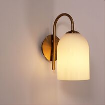 Arley Opal Matt Wall Light Satin Brass - OL69551SB