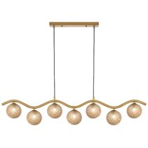 Orton 7 Light Pendant Antique Gold / Amber Tear - ORTON PE7-AGAMT