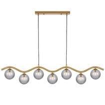 Orton 7 Light Pendant Antique Gold / Smoke - ORTON PE7-AGSM