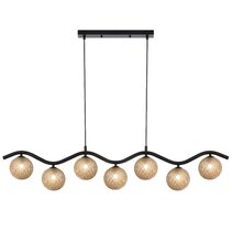 Orton 7 Light Pendant Black / Amber Tear - ORTON PE7-BKAMT