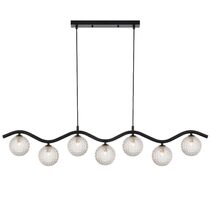 Orton 7 Light Pendant Black / Clear Prism - ORTON PE7-BKCLP