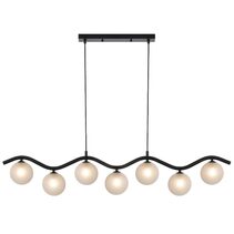 Orton 7 Light Pendant Black / Frost Tear - ORTON PE7-BKFRT