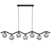 Orton 7 Light Pendant Black / Smoke - ORTON PE7-BKSM