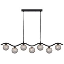 Orton 7 Light Pendant Black / Smoke Tear - ORTON PE7-BKSMT