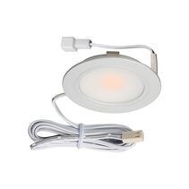 High Power Recessed 3W LED Cabinet Light Silver / Warm White - SLED-UC3-SI