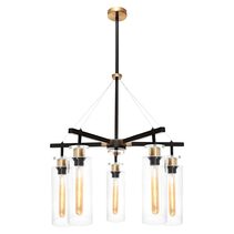 Bourne 5 Light Pendant Black / Gold - BOUR5PBLK