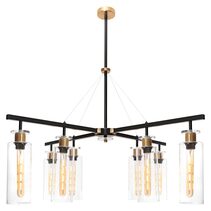 Bourne 8 Light Pendant Black / Gold - BOUR8PBLK