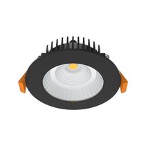 Round 12W COB Dimmable LED Downlight Black / Tri-Colour - DL1756-BKTC12C02
