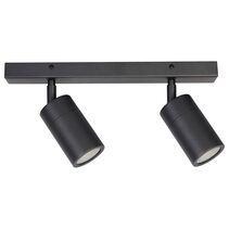 Crest 2 Light 240V GU10 Ceiling Spotlight Bar Light Matt Black IP65 - MLCS2M