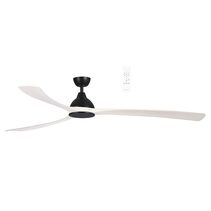 Norfolk Aero 86" DC Smart Ceiling Fan With WIFI Remote Control Matt Black / White Wash - MNDCM + MNB220WW