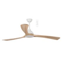 Norfolk Aero 86" DC Smart Ceiling Fan With WIFI Remote Control Matt White / Natural - MNDCW + MNB220N