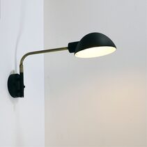Klass Swing Arm Wall Light Black - OL69379BK