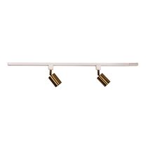 Bridge Single Circuit 2 Light LED Track Kit White & Brass / Cool White - OL85310