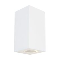 Saco 240V GU10 Up / Down Wall Pillar Light White - SACO2EWHT