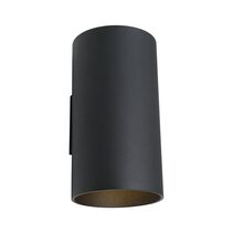 Tura Large 2 x 5W LED Up / Down Wall Pillar Light Black / Warm White - TURA2ELGBLK