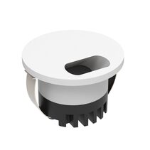 Aura 3W 240V LED Steplight Round Faceplate With Wide Slot White / Tri-Colour - 23731