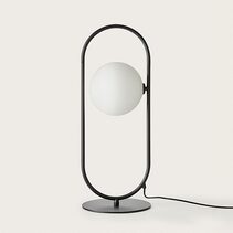 Abbacus 5W LED Table Lamp Matt Black / Opal Glass - ARO.S1258/NEG