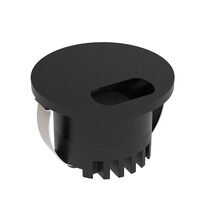 Aura 3W 24V DC LED Steplight Round Faceplate With Wide Slot Black / Tri-Colour - 23710