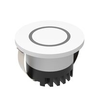 Aura 3W 24V DC LED Steplight Round Faceplate With Round Ring White / Tri-Colour - 23700