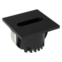 Aura 3W 240V LED Steplight Square Faceplate With Slot Black / Tri-Colour - 23751