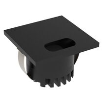 Aura 3W 240V LED Steplight Square Faceplate With Wide Slot Black / Tri-Colour - 23752