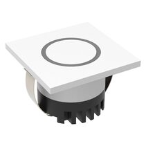 Aura 3W 240V LED Steplight Square Faceplate With Round Ring White / Tri-Colour - 23742
