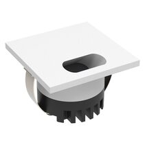 Aura 3W 240V LED Steplight Square Faceplate With Wide Slot White / Tri-Colour - 23745
