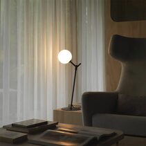 Atom 5W LED Table Lamp Matt Black / Opal - ARO.S1214/NEG/OPAL