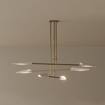 Bion 6 Light LED Pendant Brass / White - ARO.C1306/6/ORO-BCO