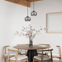 Caramelle 5W LED Pendant Ellipse Glass With Segments Smokey Black / Tri-Colour - CARAMELLE1