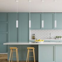 Kolonne Ribbed Cylinder GU10 Pendant White - KOLONNE2