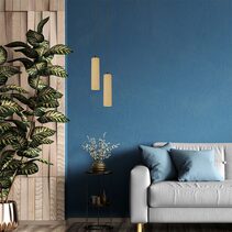 Kolonne Ribbed Cylinder GU10 Pendant Gold - KOLONNE3