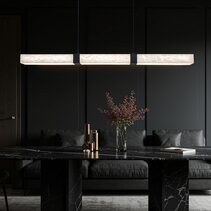 Panish Square 1500mm Pendant Black / Warm White