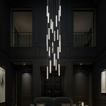 Ruby 20 Light Dimmable LED Crystal Pendant Chrome / Tri-Colour