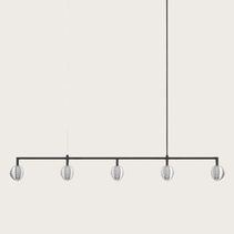 Doul 5 Light LED Linear Pendant Matt Black - ARO.C1310/5/NEG