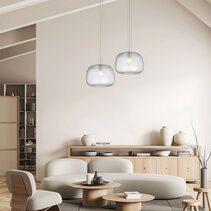 Interior Dome Glass With Segments Pendant Clear - LABU1