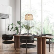 Interior Dome Glass With Segments Pendant Amber - LABU2