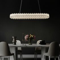 Twilight Oval Crystal LED Pendant Chrome / Tri-Colour