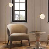 Endo LED Floor Lamp Matt Brass - ARO.P1156/ORO