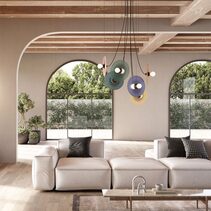 Fest Pendant Matt Black / Coloured Glass - ARO.C1223/NEG/TBC